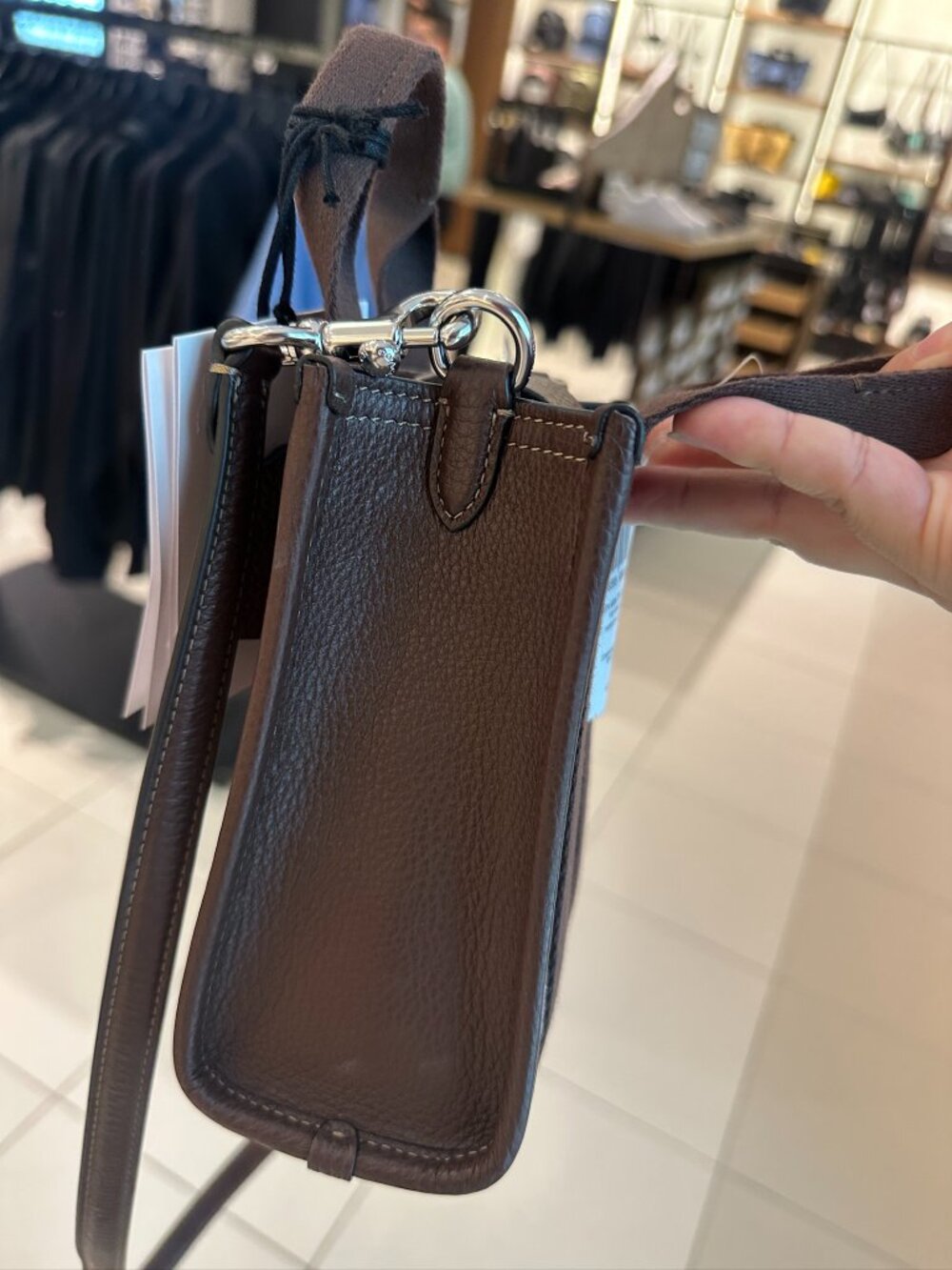 NWT! Coach CCL75 Smith Mini Tote Bag In Signature Jacquard Silver/Oak/Maple - Picture 5 of 11